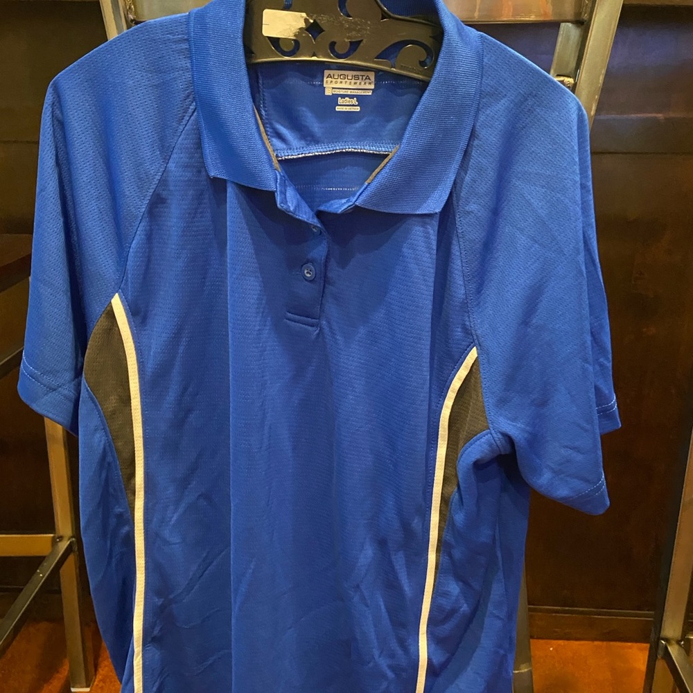 Augusta Sportswear Royal‎ Blue Polo Shirt White Accents Ladies Womens Athletic